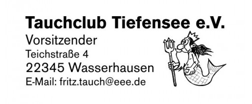 Tauchstempel 38 Taucherstempel Neptun SCHWARZ BLAU